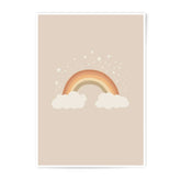 Rainbow Photographic Print, Stars and Clouds Art, Nursery Decor, Minimalist Illustration, Kids Room Decor, Home Wall Art - Tawshia